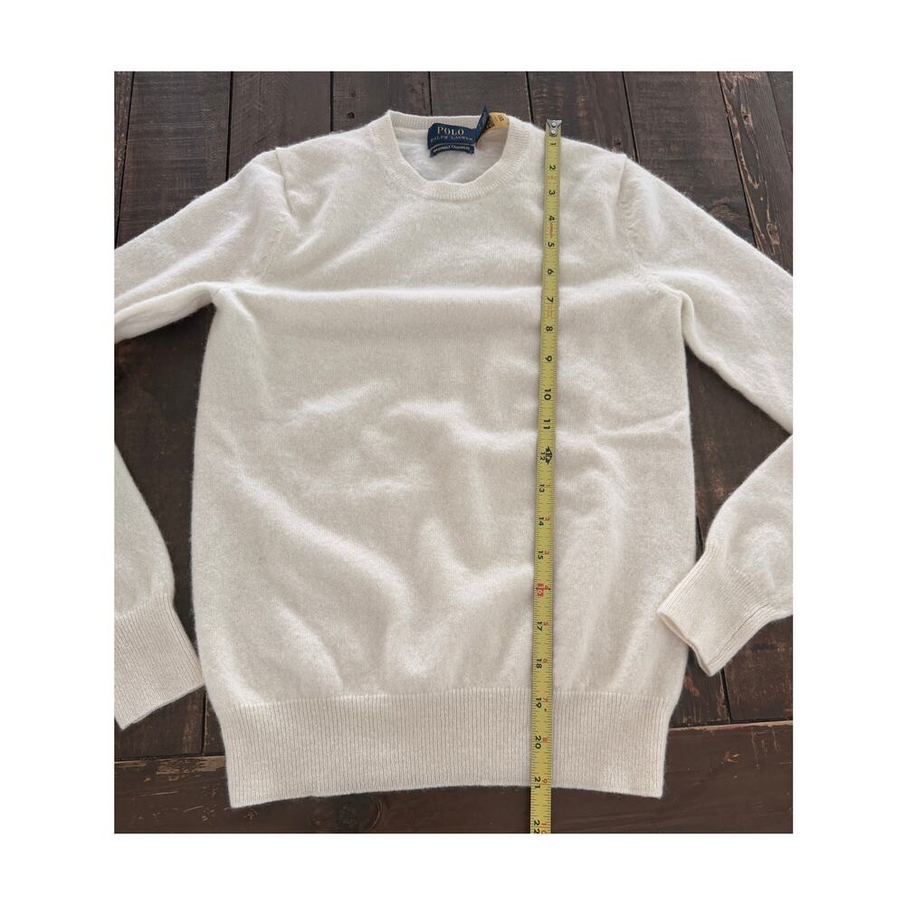 Polo Ralph Lauren Washable Cashmere Sweater Women's Small Petite Ivory Crewneck - Picture 3 of 5
